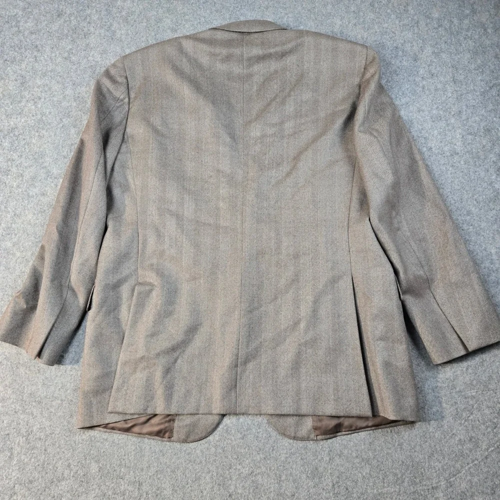 Ermenegildo Zegna‎ Blazer Mens 44 Brown Herringbone Wool Sport Coat Italy